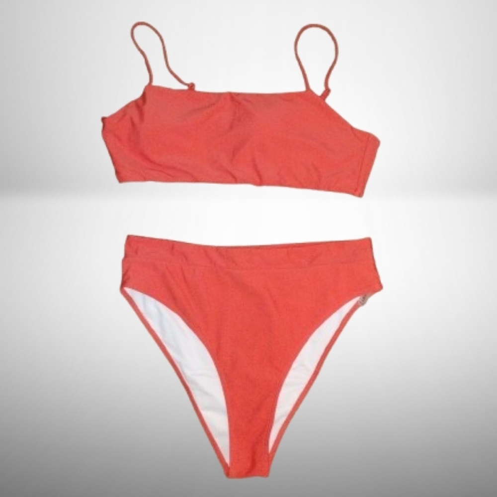 NEW XL Orange Bikini Set • Padded Lined Top • High-Waisted • 2026 Swim